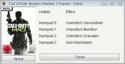 Call of Duty - Modern Warfare 3: Трейнер/Trainer (+3) [1.0] {GGHZ}