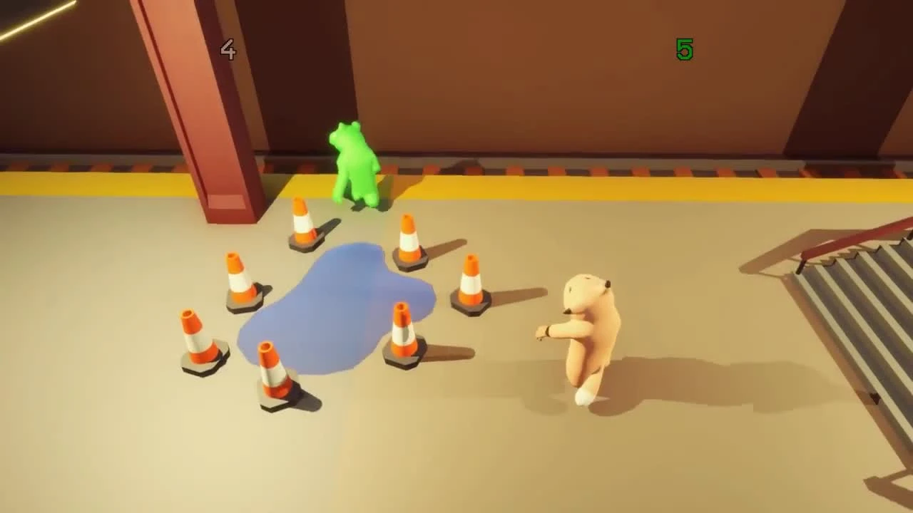Gang Beasts - Сломали поезд
