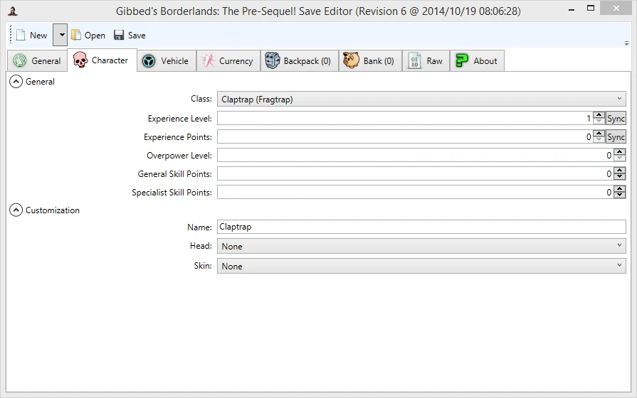 Borderlands: The Pre-Sequel: Редактор Сохранений / Save Editor {Rick}