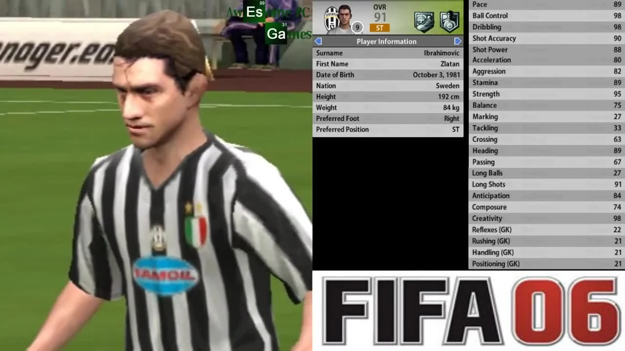 Ибрагимович от FIFA 04 к 15 (Лица и характеристики)