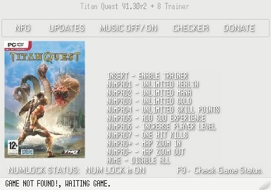 Titan Quest: Трейнер (+8) [1.30r2] {h4x0r}
