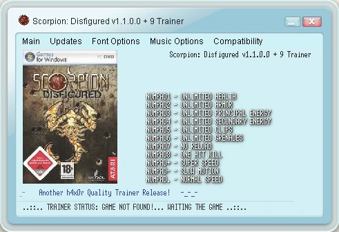 Scorpion - Disfigured: Трейнер (+9) [1.1.0.0] {h4x0r}