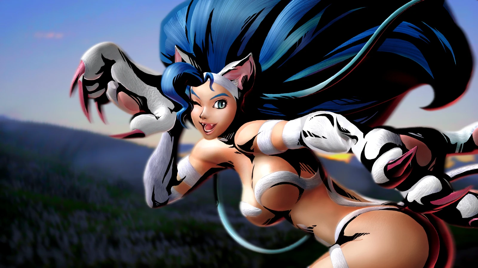 Косплей Фелиции из серии Darkstalkers