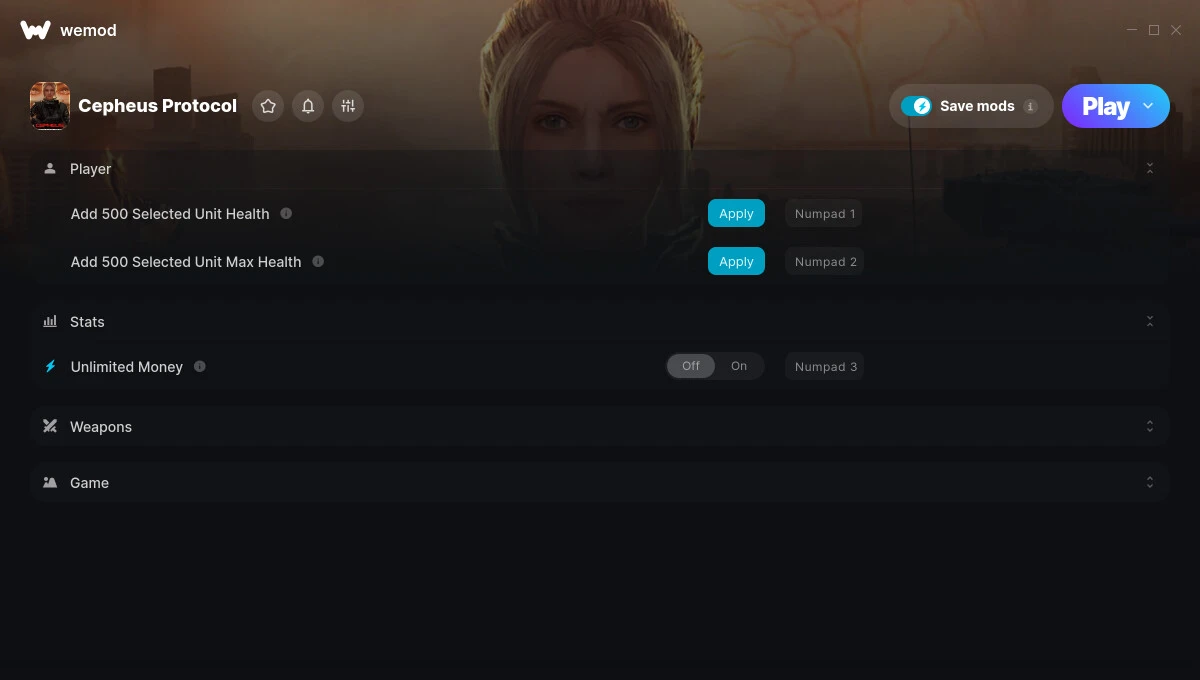 Cepheus Protocol "Трейнер +5: Здоровье, деньги, патроны" {STiNGERR / WeMod}