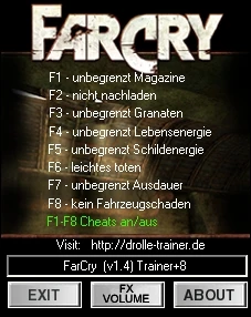 Far Cry: Трейнер/Trainer (+2/+8) [1.0/1.2/1.3/1.4: Fixed] {dr.olle}