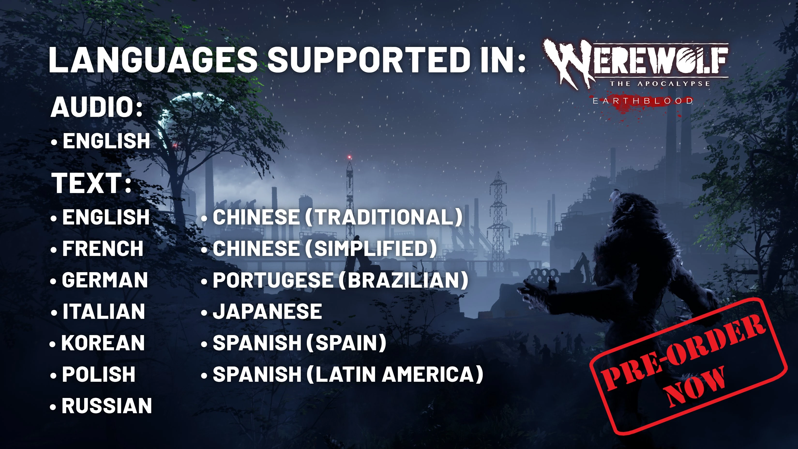 Werewolf: The Apocalypse - Earthblood выйдет с русскими субтитрами