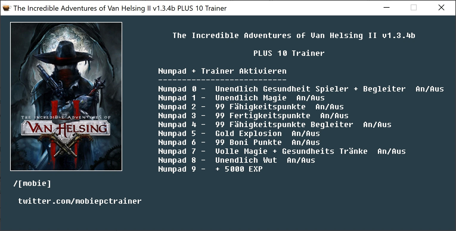 The Incredible Adventures of Van Helsing: Трейнер/Trainer (+10) [1.3.4b] {[mobie]}