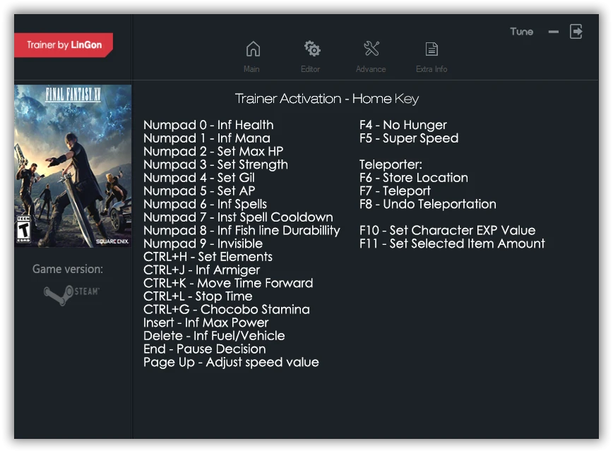 Final Fantasy 15 "Трейнер +25" [UPD: 16.06.2022] {LinGon}