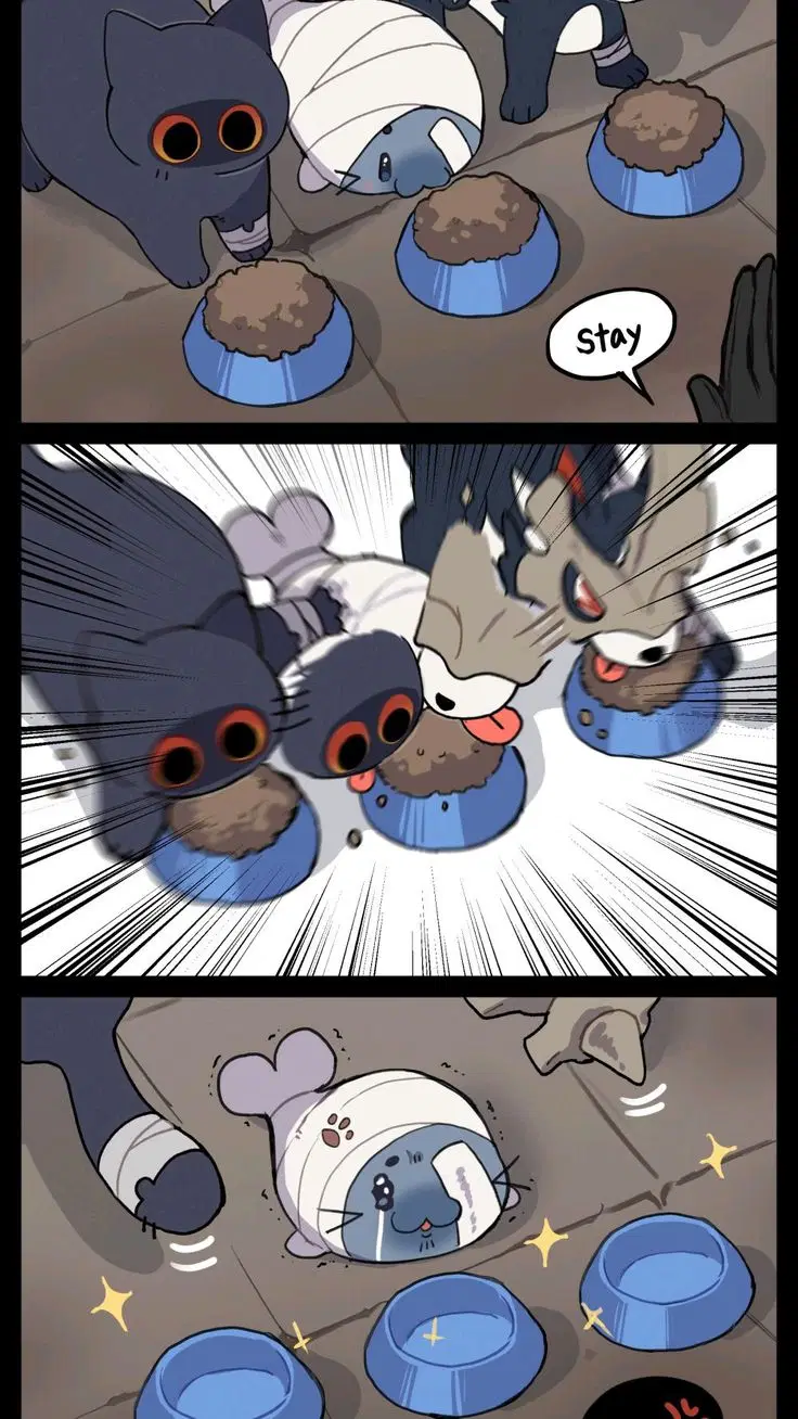 Домашние питомцы Блэйда за едой