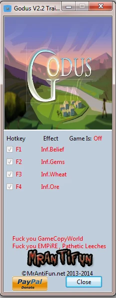 Godus: Трейнер/Trainer (+4) [2.2] {MrAntiFun}