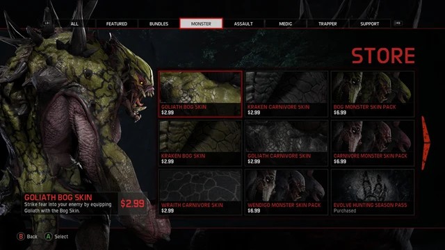 Evolve вышла с обилием платных скинов