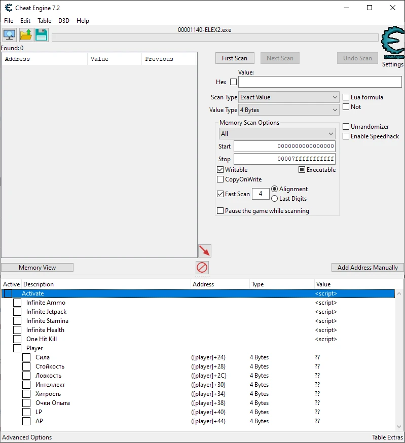 Elex 2: Таблица для Cheat Engine (+6) [Steam] {Sacracia}