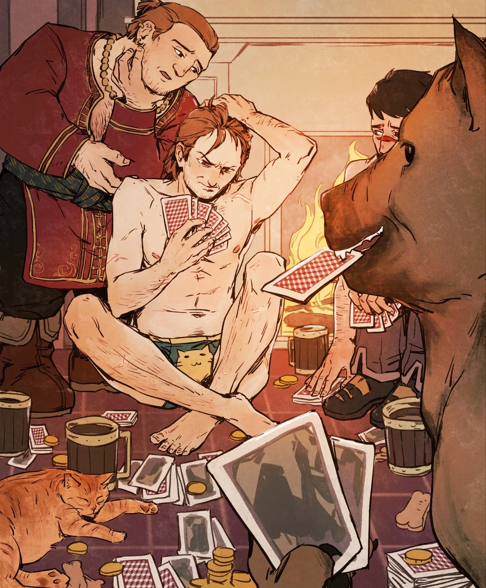 Андерс проигрывает в карты