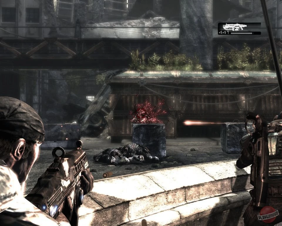 Gears of War. Стрельба по движущемуся кабану