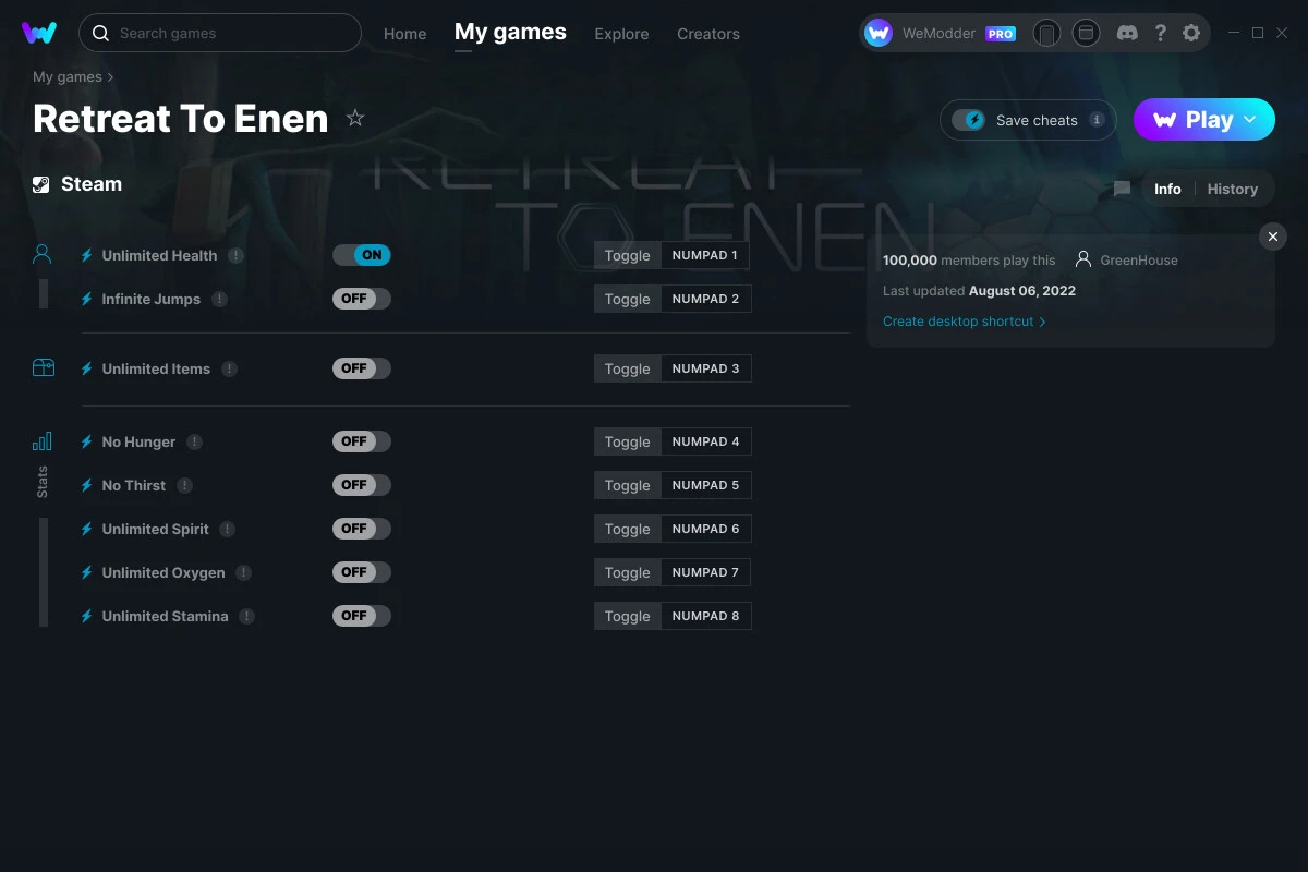 Retreat To Enen "Трейнер +14" [UPD: 31.10.2022] {GreenHouse / WeMod}