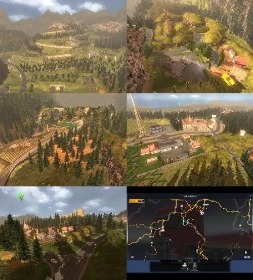 ETS 2 "Serpentine Road & House & Long Way Small v9.4"