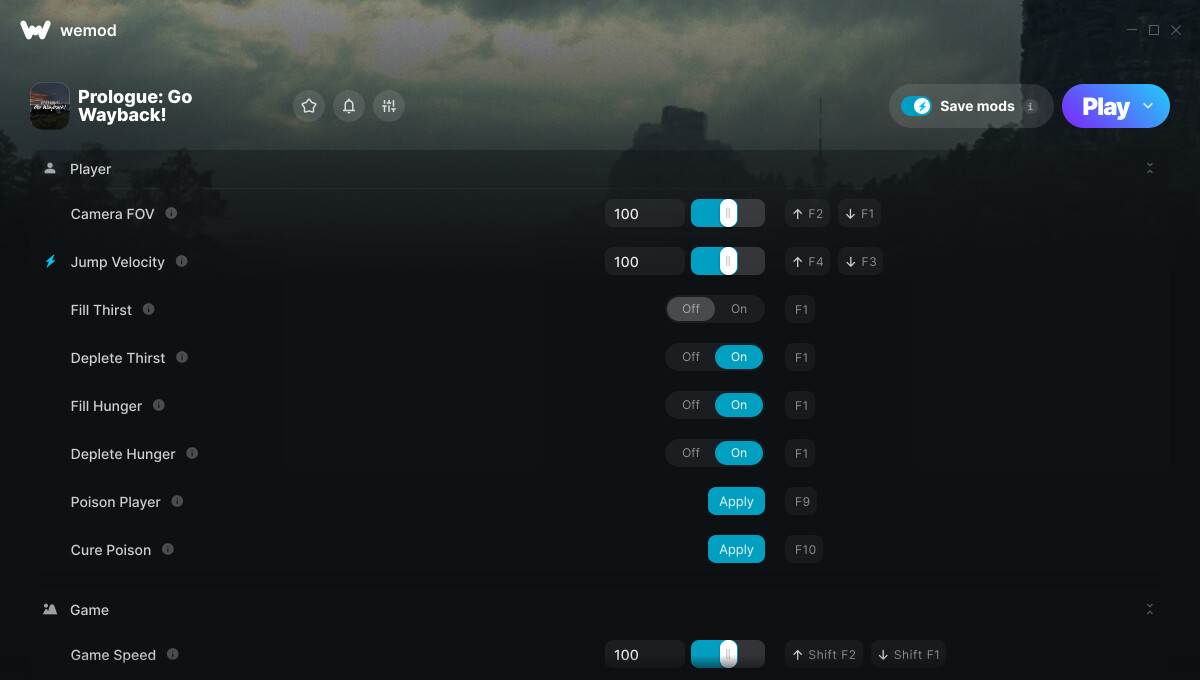 Prologue: Go Wayback! "Трейнер +15 от WeMod: Жажда, голод, скорость и пр"