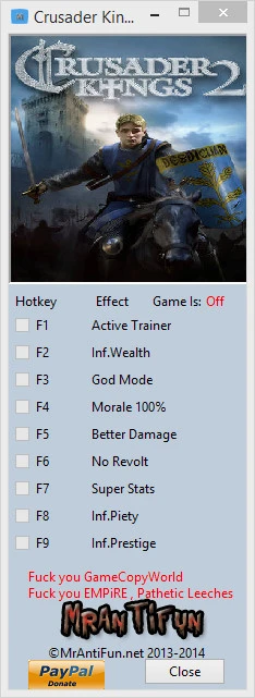 Crusader Kings 2: Трейнер/Trainer (+8) [2.4.4 - Steam] {MrAntiFun}