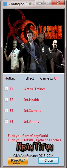 Contagion: Трейнер/Trainer (+3) [Build 5300] {MrAntiFun}