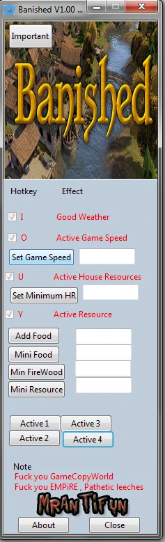 Banished: Трейнер/Trainer (+7) [1.0: 32 / 64 Bit] {MrAntiFun}