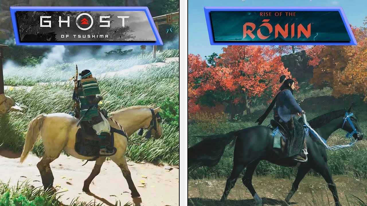 Графическое сравнение Rise of the Ronin и Ghost of Tsushima