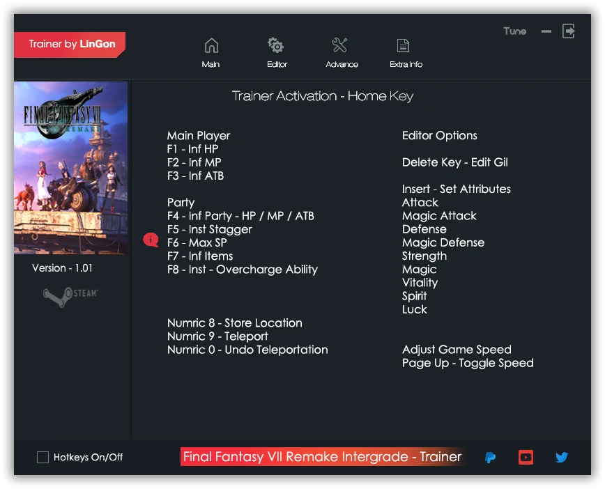 Final Fantasy 7 Remake - Intergrade "Трейнер +21" [1.01 Fixed] {LinGon}