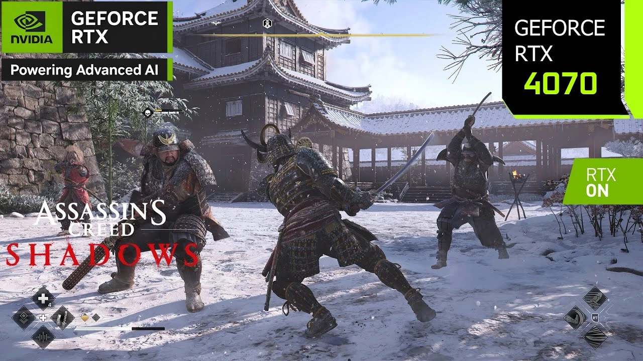 Тест производительности Assassin's Creed Shadows на RTX 4070 в 4K, 1440p и 1080p