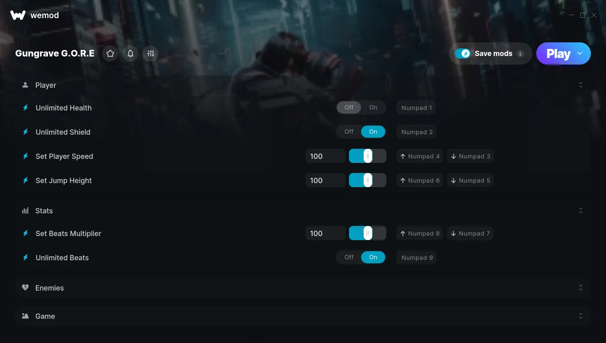 Gungrave G.O.R.E "Трейнер +8" [UPD: 13.10.2024] {STiNGERR / WeMod}