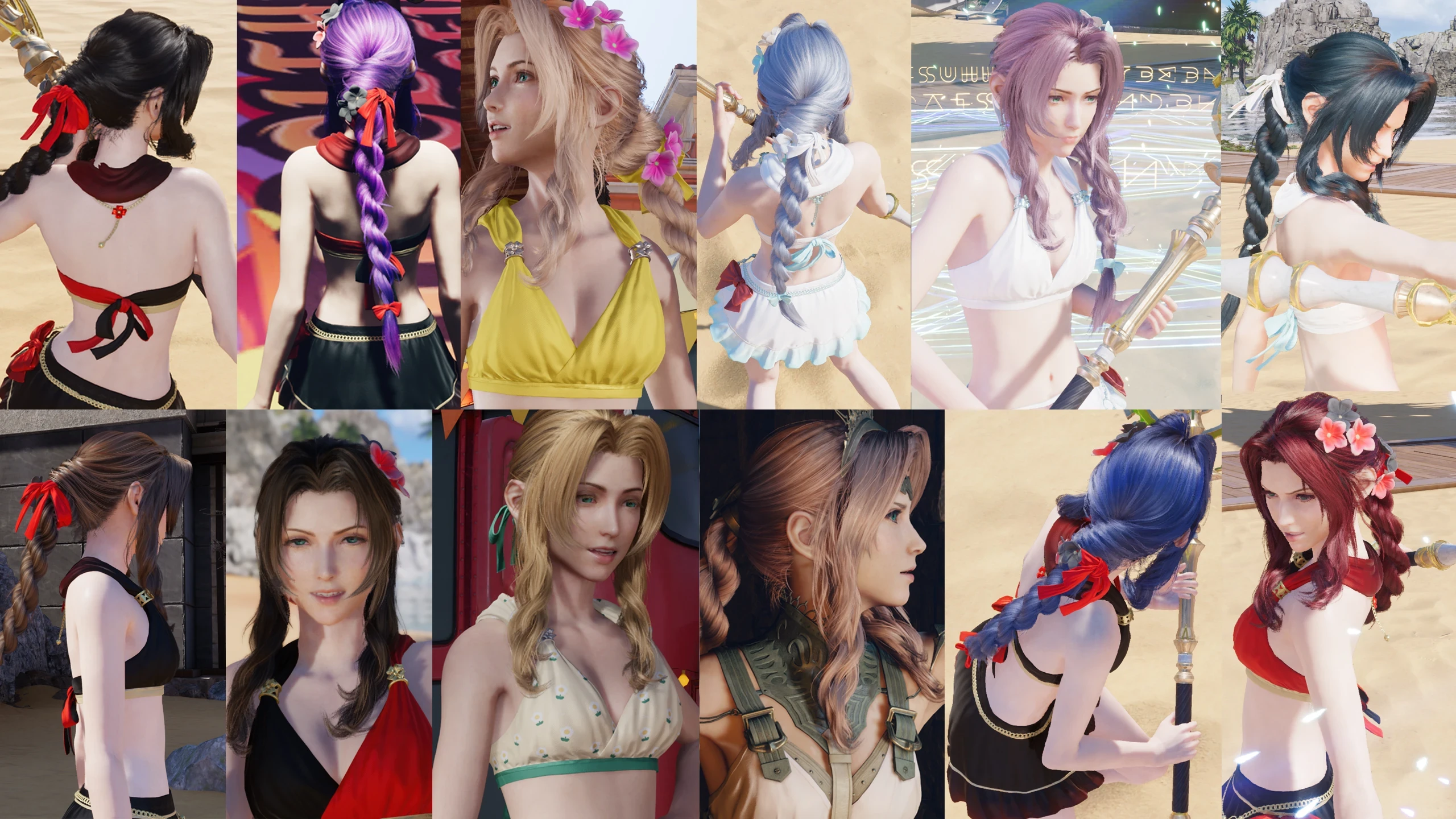 Final Fantasy 7 Rebirth "Новые яркие цвета для волос Айрис"