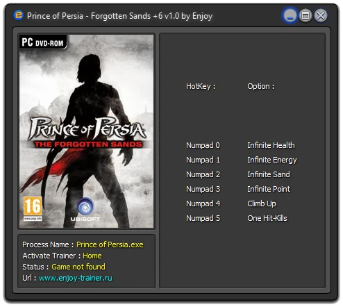 Prince of Persia - Forgotten Sands: Трейнер/Trainer (+6) [1.0] {Enjoy}