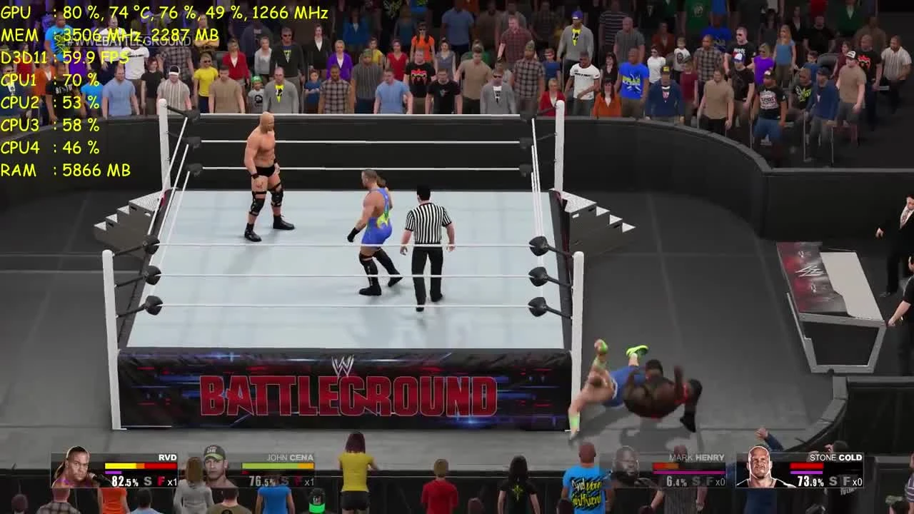 WWE 2K15 "Тест GTX 970 NON-OC - DSR - 1620p AA OFF"