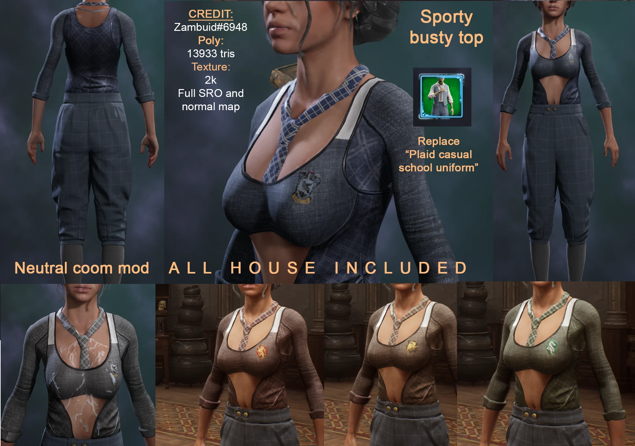 Hogwarts Legacy "Спортивная майка с отрытым вырезом груди"