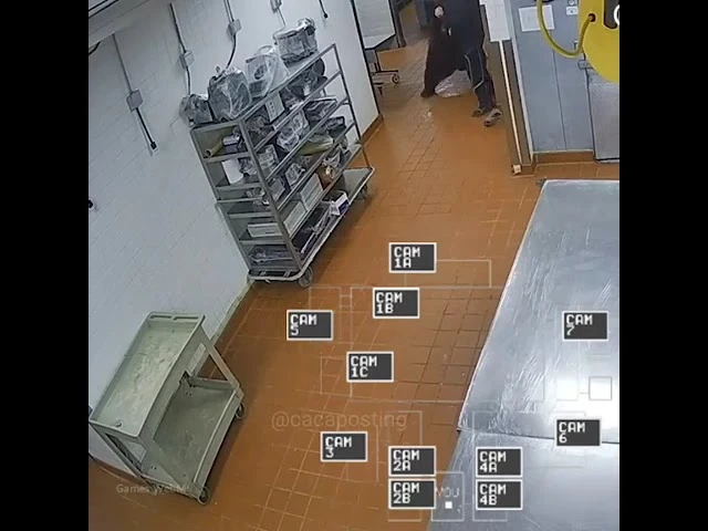 Нападение мишки Фредди на охранника