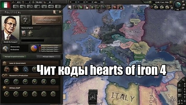 Hearts Of Iron 4: Чит-Коды