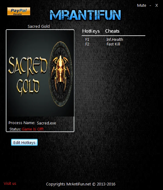 Sacred Gold: Трейнер/Trainer (+2) [2.28] {MrAntiFun}