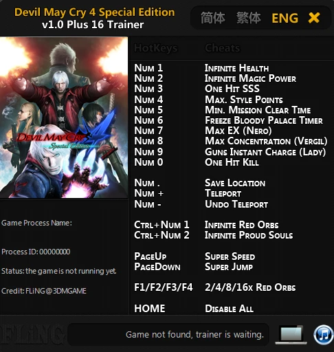 Devil May Cry 4: Special Edition: Трейнер/Trainer (+16) [1.0] {FLiNG}