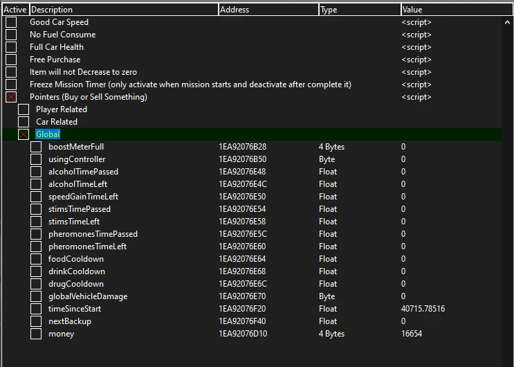Cloudpunk: Таблица для Cheat Engine [UPD: 15.05.2022] {dharmang1910}