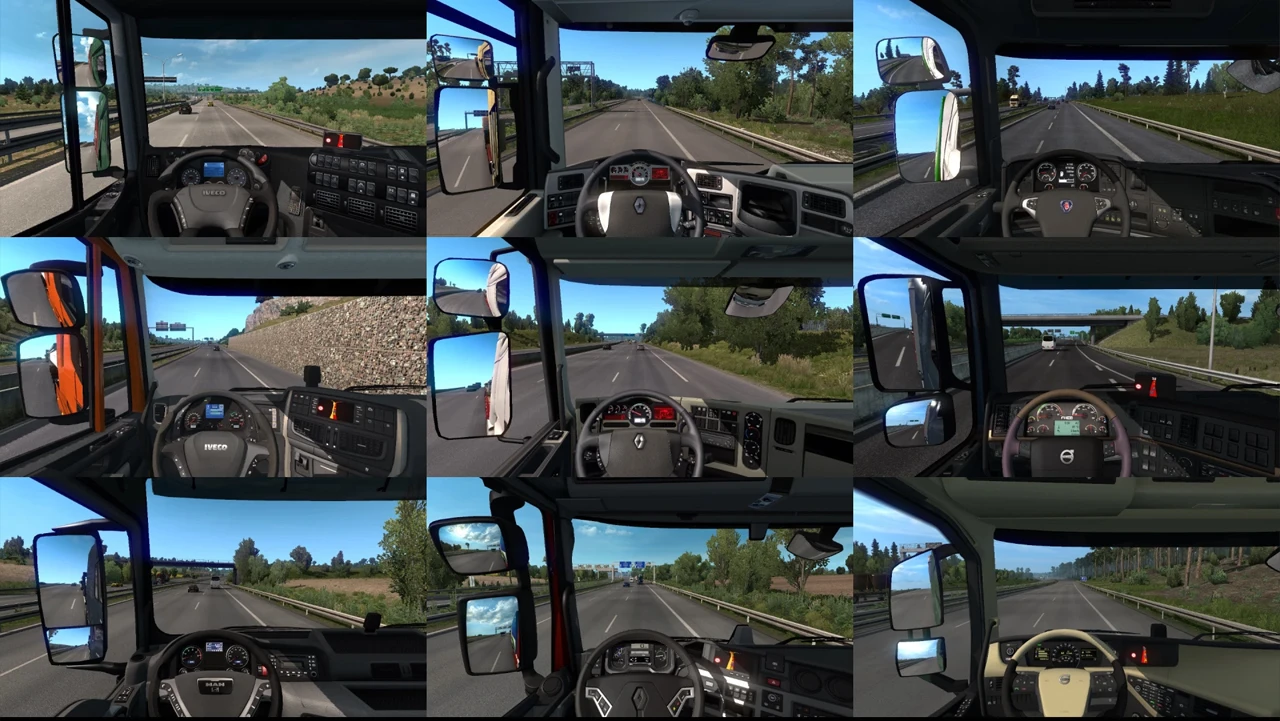 Euro Truck Simulator 2 "Реальный обзор из кабин грузовиков (1.43.x)"