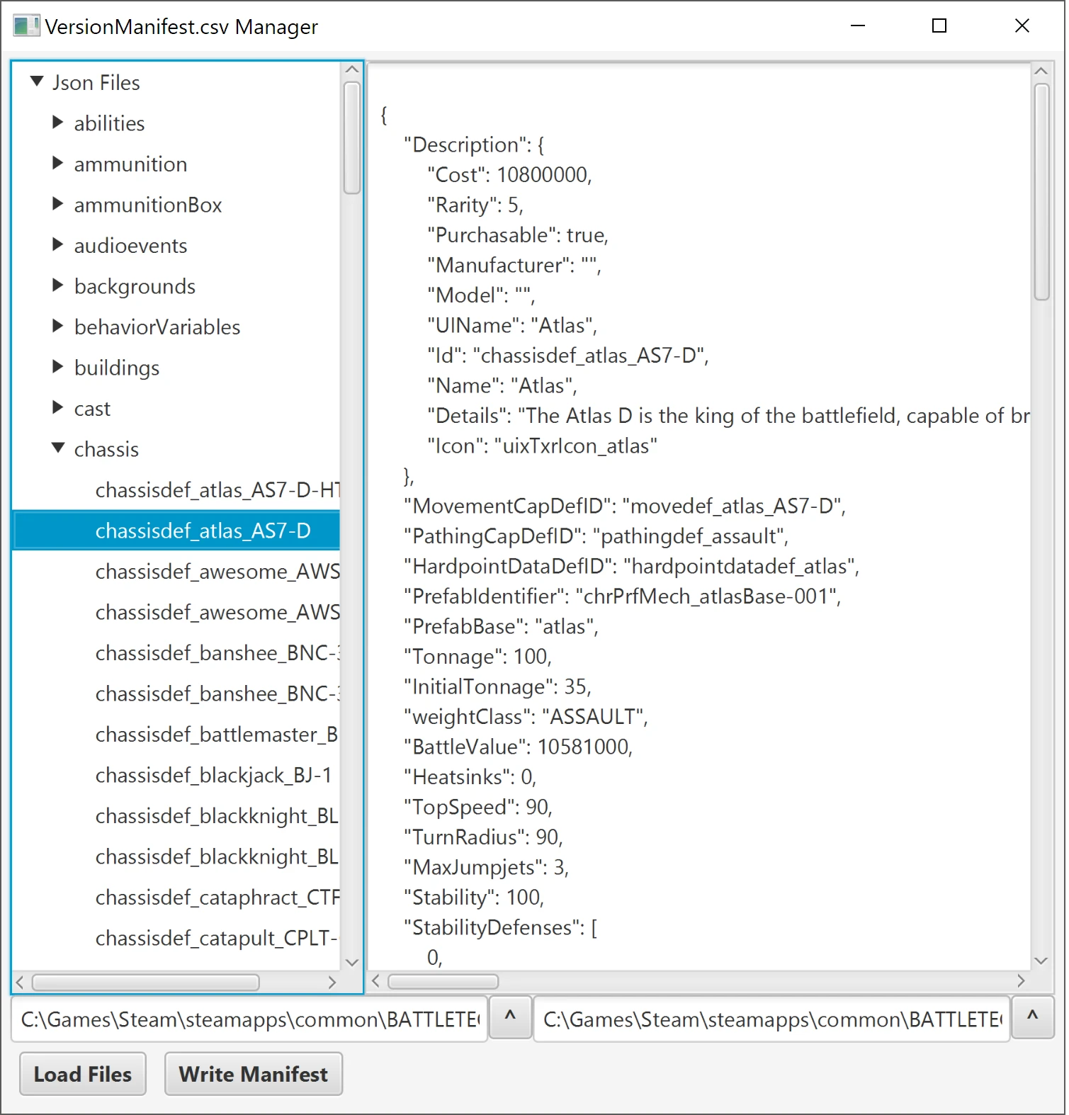 BattleTech "VersionManifest.csv manager"