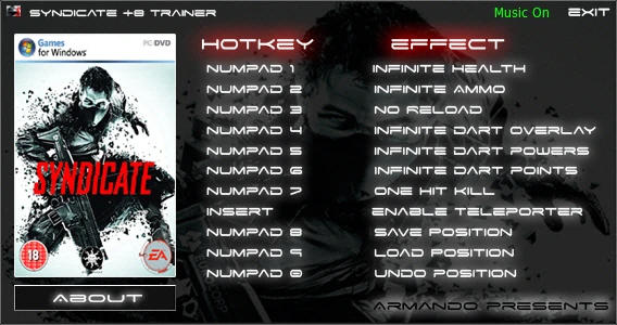 Syndicate (2012): Трейнер/Trainer (+8) [1.0: 3DM Version] {Armando}