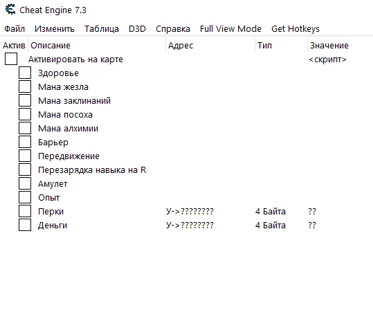 Ziggurat 2: Таблица для Cheat Engine [UPD: v28.10.2021] {partizan0104}