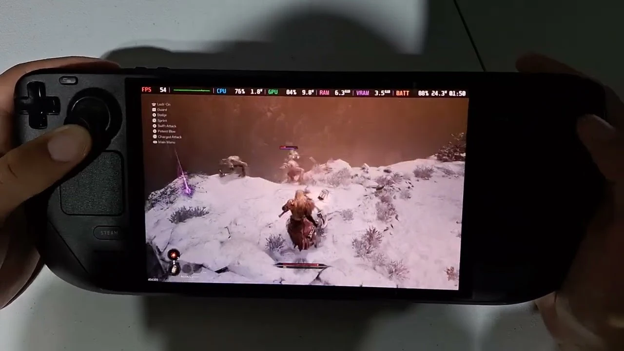 Тестирование The First Berserker: Khazan на портативке Steam Deck OLED