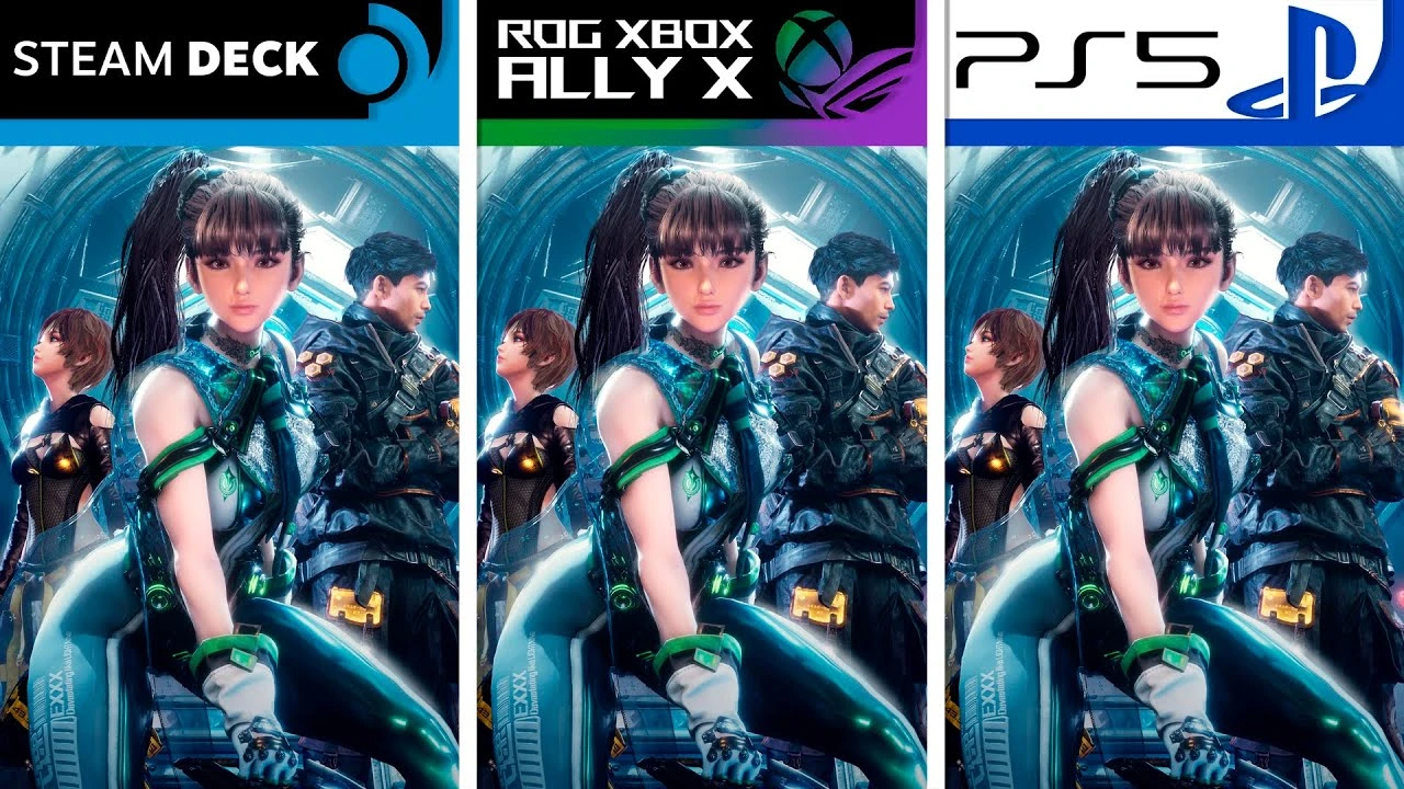 Сравнение графики Stellar Blade на ROG Xbox Ally X, Steam Deck и PS5