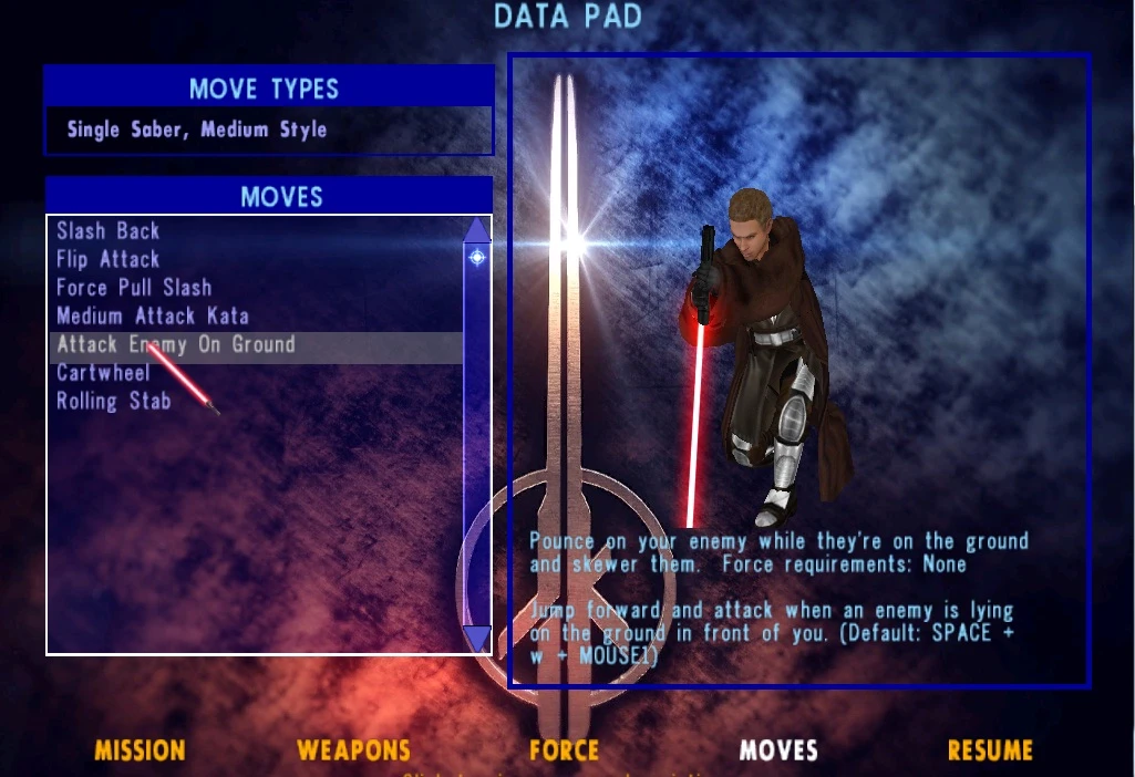Star Wars: Jedi Knight - Jedi Academy "Анимационное дополнение для JAmenu мода"