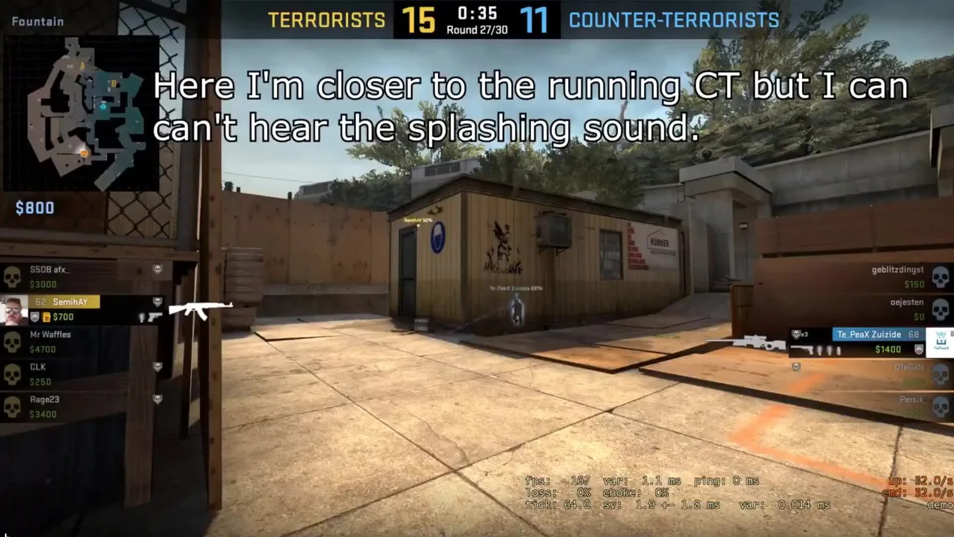 CS GO Звуковой баг с водой на карте Overpass