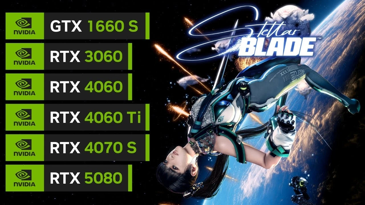 Оптимизация Stellar Blade: анализ производительности на 1660 SUPER, 3060, 4060, 4060 Ti, 4070 SUPER и RTX 5080