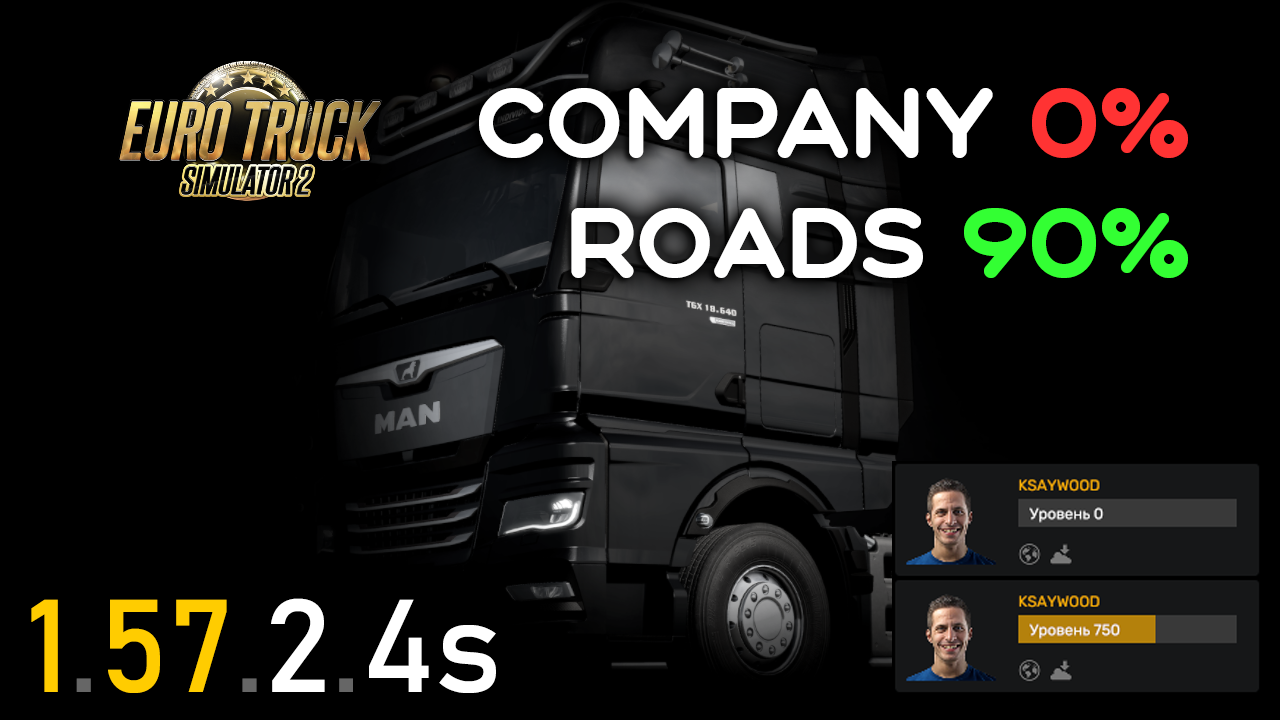 Euro Truck Simulator 2 "Сохранение - Компания 0%, дороги 90%" [1.57.2.4 + DLC] {KSAYWOOD}