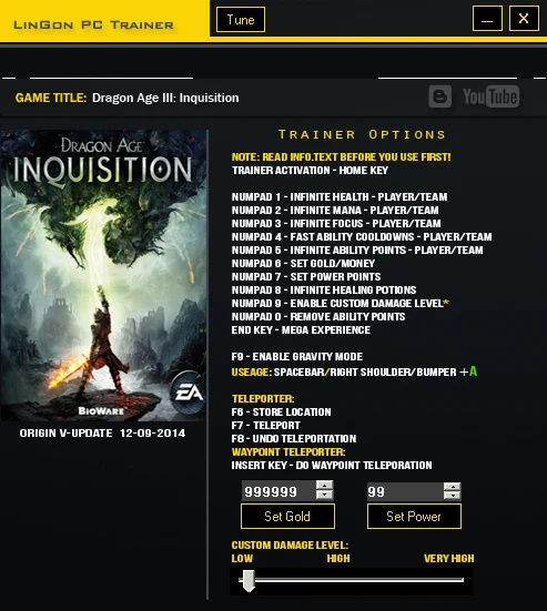 Dragon Age ~ Inquisition: Трейнер/Trainer (+15) [Update 1] {LinGon}