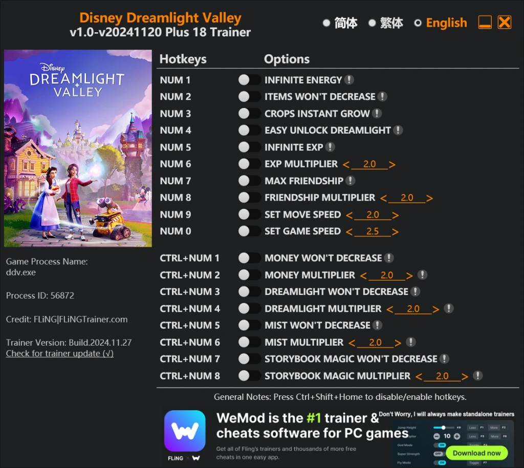 Disney Dreamlight Valley "Трейнер +18" [1.0 - 20.11.2024] {FLiNG}