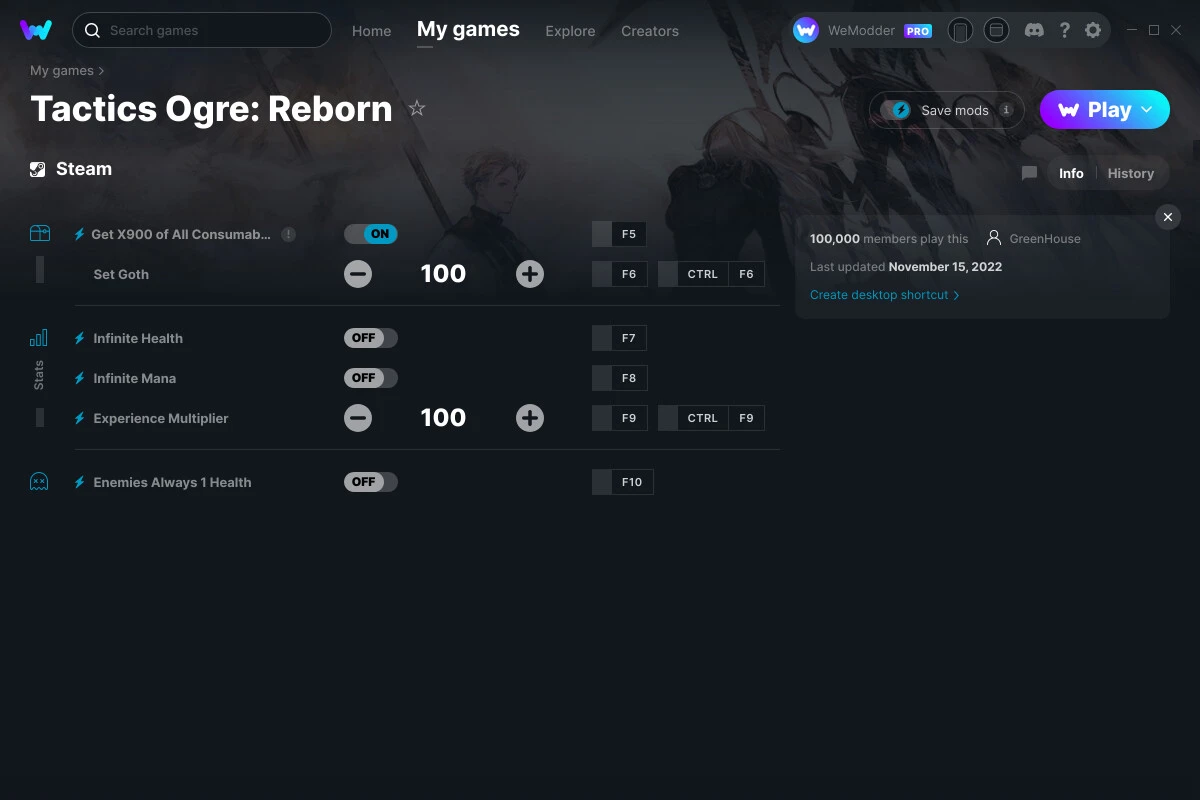Tactics Ogre: Reborn "Трейнер +6" [UPD: 15.11.2022] {GreenHouse / WeMod}